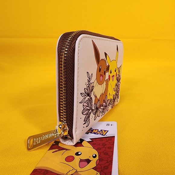 Loungefly Pokémon Pikachu & Eevee Floral Zip Wallet NEW - Picture 4 of 13